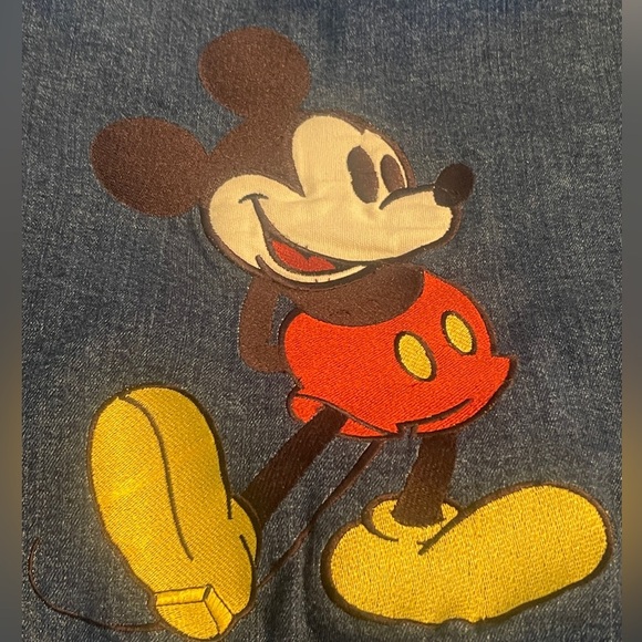 Disney Parks Mickey Mouse Denim Jacket L Embroidered Patches Rare Exclusive - Picture 12 of 13